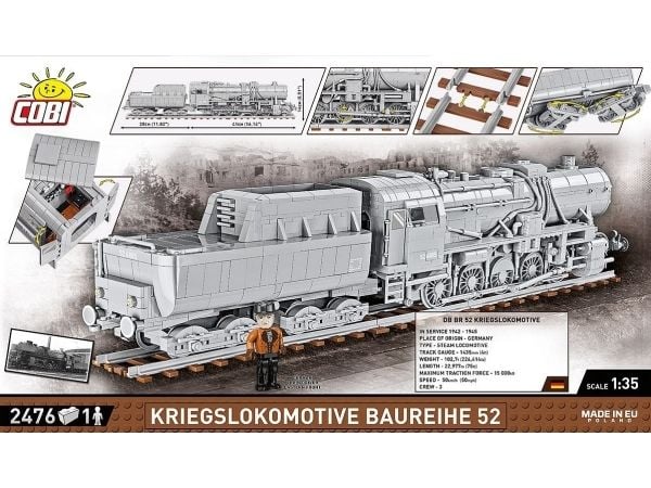 COBI Kriegslokomotive Baureihe 52, Byggeklosser, 10 år, 2476 stykker