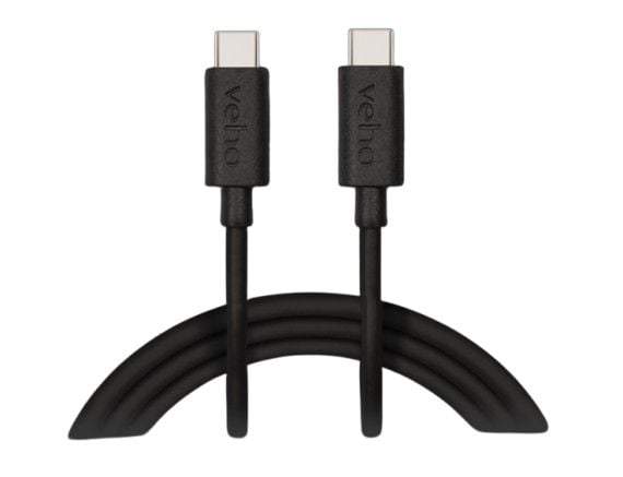 Veho - USB-kaapeli - USB-C (uros) - USB-C (uros) - 1 m - lataus ja synkronointi - musta