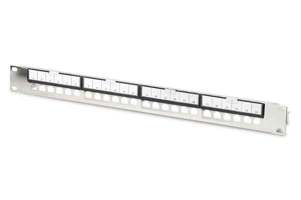 DIGITUS - Pluggbord (blankt) - modular - rackmonterbar - skjermet - svart, RAL 9005 - 1U - 19" - 24 porter