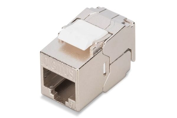 Digitus DN-93615-S, Litteä, hopea, RJ-45, naarasliitin, 10GBase-T, nikkeli/kultainen