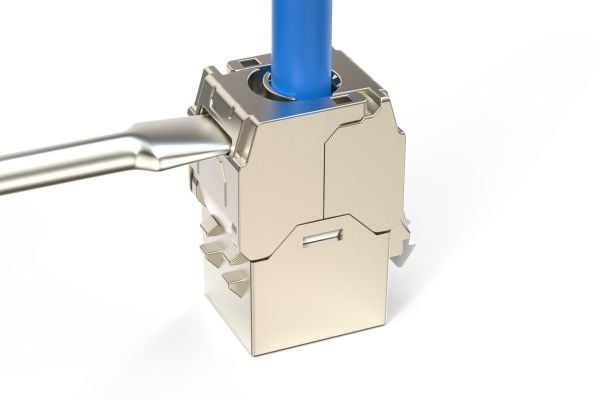 Digitus DN-93615-S, Litteä, hopea, RJ-45, naarasliitin, 10GBase-T, nikkeli/kultainen