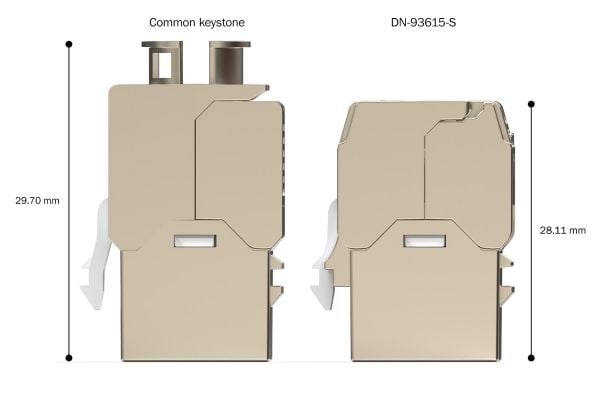 Digitus DN-93615-S, Litteä, hopea, RJ-45, naarasliitin, 10GBase-T, nikkeli/kultainen