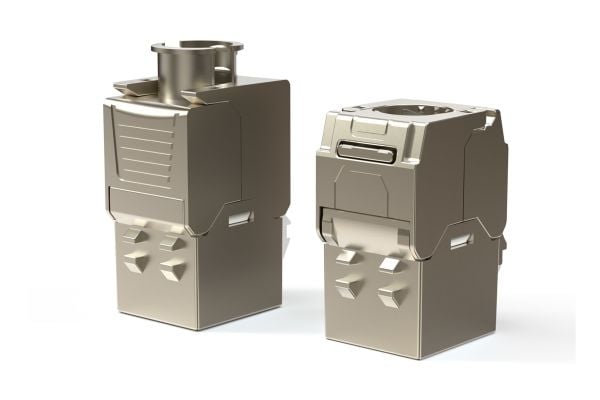 Digitus DN-93615-S, Litteä, hopea, RJ-45, naarasliitin, 10GBase-T, nikkeli/kultainen