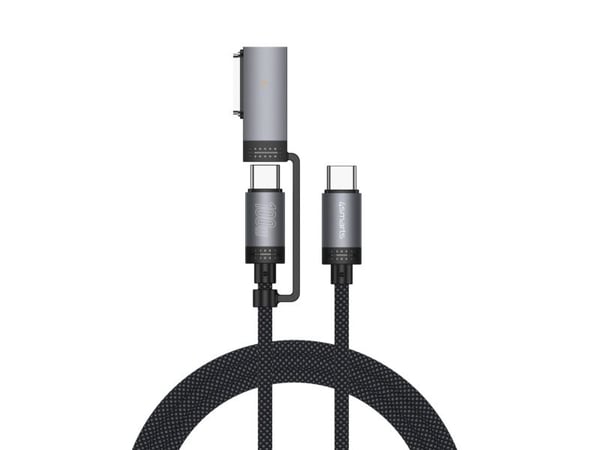 4smarts ComboCord, 2 m, USB C, MagSafe 3, 0,48 Gbit/s, musta, harmaa