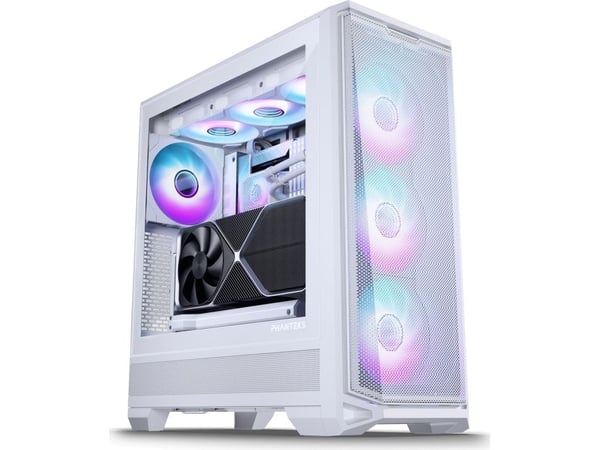 Phanteks Eclipse G400A - Mid tower gaming - ATX - sidepanel med vindu (herdet glass) - ingen strømforsyning (ATX) - matt hvit - USB/lyd