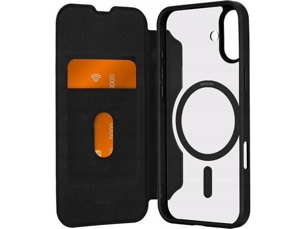 PURO Book Mag, Folio, Apple, iPhone 16 Plus, 17 cm (6.7"), Svart, Gjennomsiktig