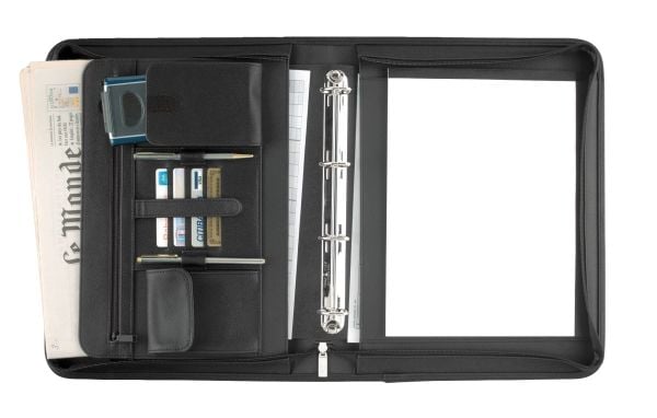 Dokumentmappe, Staedtler Eurostyle sort, 210x297mm, antal ringe: 4 Artificial leather