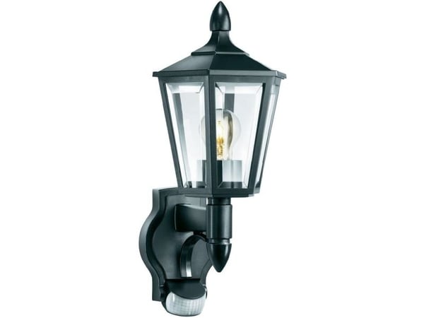 Steinel L 15 S 617813 Vägglampa utomhus med rörelsesensor Energisparlampa, LED (RGB) E27 60 W Svart