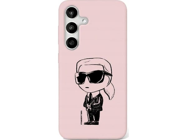 Karl Lagerfeld silikonfodral med graffiti Ikonik-tryck och MagSafe till Samsung Galaxy S25 - rosa