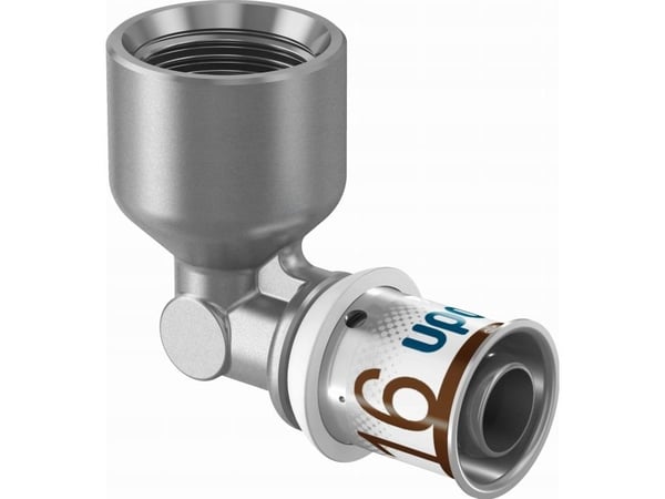 Pressvinkel Unipipe med muff/mf 16mm x 1/2''
