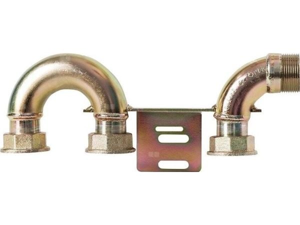 Weba monozlacznik for gassmåler G4/G6 130 mm, gjenge 5/4” x GZ 5/4” (bue til venstre)