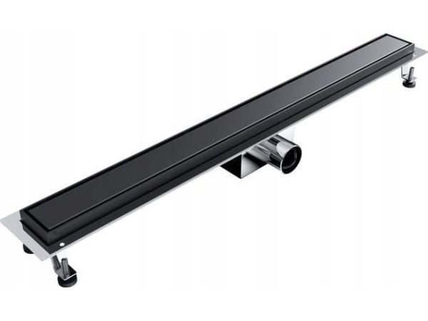 SpiroFlex 500 lineært dusjavløp AQUA STEEL LA BLACK med glatt rist BGM (S)
