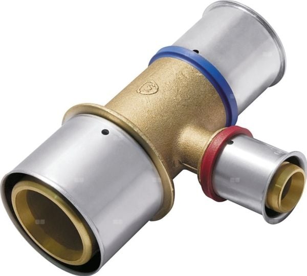 KAN-therm reduksjons T-stykke i messing Press - 63/20/63KAN-THERM