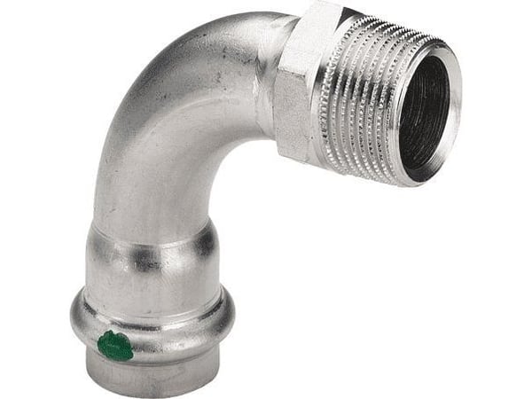 VIEGA Inox bøjning 90 grader 1/2"x18 mmInox af rustfri stålmuffe/nippel, SC-Contur