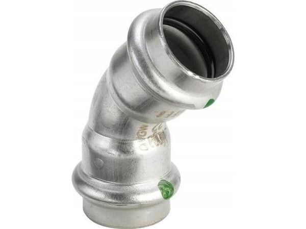 VIEGA Inox bøjning 45 grader 18 mmInox, rustfri stålmuffe/muffe, SC-Contur