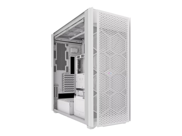 CORSAIR 9000D RGB AIRFLOW - Super full tower - SSI EEB - genomskinlig sidopanel (härdat glas) - ingen strömförsörjning (ATX) - vit - USB/ljud