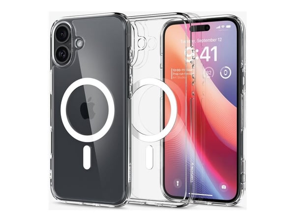 Spigen Ultra Hybrid MagFit - Baksidedeksel for mobiltelefon - MagSafe-samsvar - polykarbonat, termoplast-polyuretan (TPU) - hvit - for Apple iPhone 16