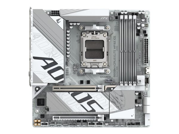 AORUS B850M ELITE WIFI6E ICE - Hovedkort - micro ATX - Socket AM5 - AMD B850 Chipset - USB-C 3.2 Gen 2x2, USB-C 3.2 Gen2, USB 3.2 Gen 1, USB 3.2 Ge...