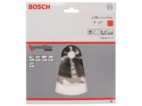 Bosch PYÖRÖHIHOLMIOHJE 130X16MM 9T SPEEDLINE PUUHIHOLMI