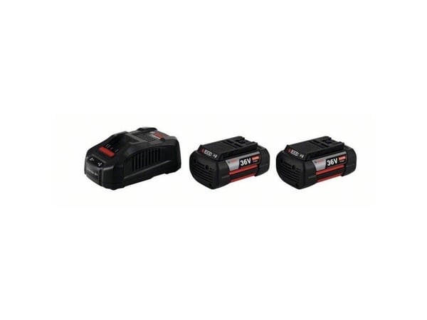 Bosch Starter set 2 x GBA 36V 6.0 Ah + GAL 3680 CV Professional, Batteri, Lithium-Ion (Li-Ion), 6 Ah, 36 V, Bosch, Sort, Rød