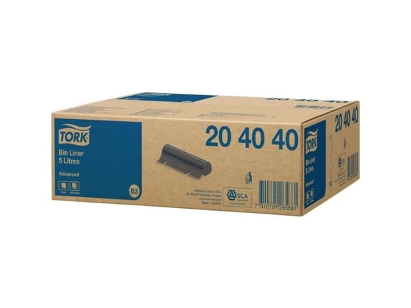 Tork 204040, 5 l, Svart, Lineær lavdensitetspolyetylen (LLDPE), 50 stykker, 180 mm, 60 mm