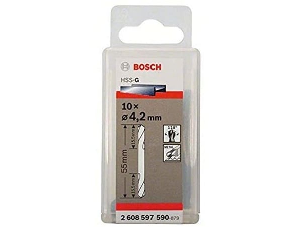 Bosch ?2608597590, Drill, Herdet stål, B0012ROK1A, 10 stykker