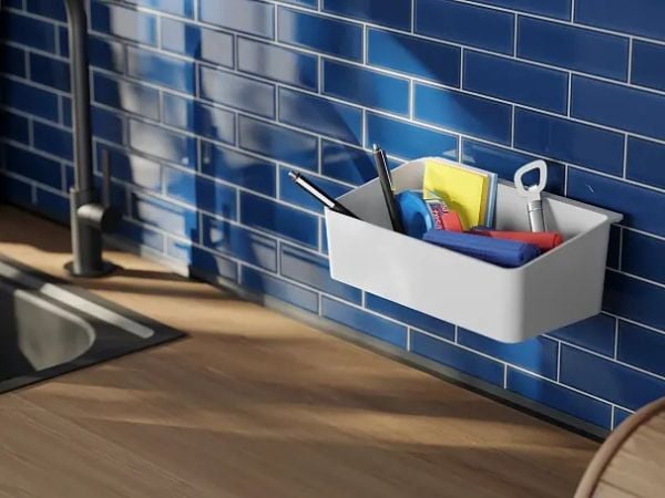 TESA 700620000000, Organisator, Kurv, Vegg-montert, Krydderbeholder, Redskap, Hvit, Plast