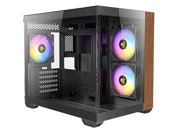 Antec CX600M Wood ARGB - Mid tower gaming - ATX - sidepanel med vindu (herdet glass) - ingen strømforsyning (ATX) - USB/Audio/Mic