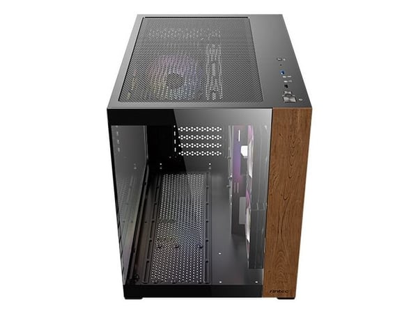 Antec CX600M Wood ARGB - Mid tower gaming - ATX - sidepanel med vindu (herdet glass) - ingen strømforsyning (ATX) - USB/Audio/Mic
