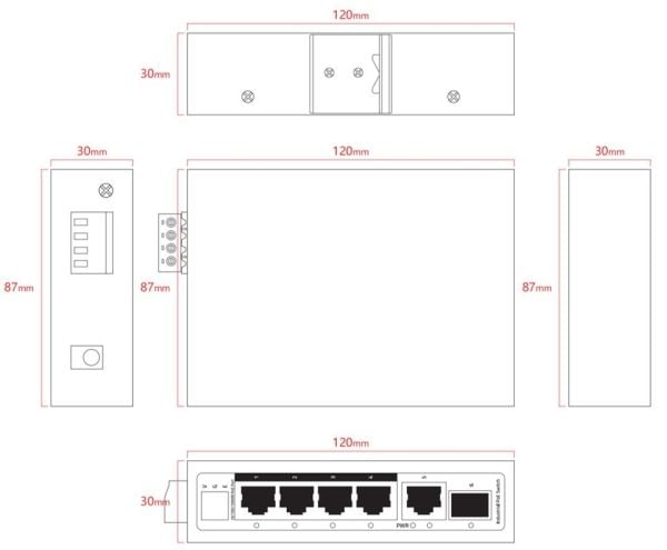 Ernitec switch 6-port 1000Mbps Intelligent