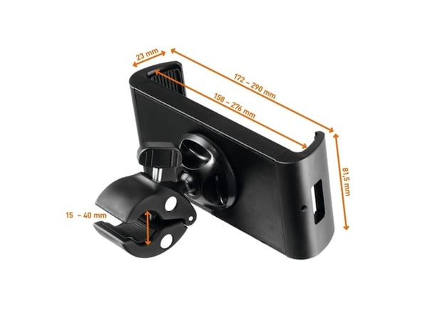 Durable Tought Clamp XL, Mobile computer, Mobiltelefon/smarttelefon, Plate / UMPC, Passiv holder, Bord, Innendørs, Handlevogn, Svart