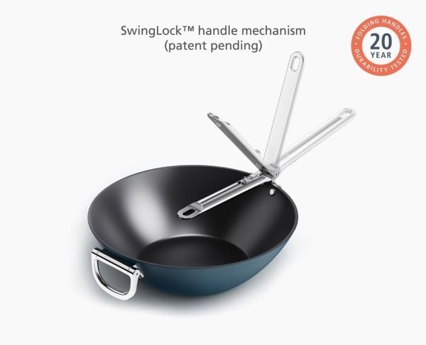 Joseph Joseph Space, Pyöreä, Wok/Stirfry-pannu, Sininen, Keraaminen, 232 °C, Alumiini