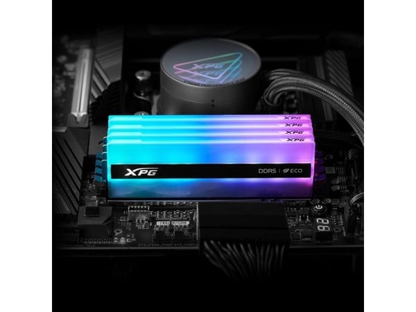 XPG LANCER NEON RGB - DDR5 - sett - 64 GB: 2 x 16 GB - DIMM 288-pin - 6000 MT/s / PC5-48000 - CL30 - 1.35 V - ikke-bufret - on-die ECC - sølvgrå