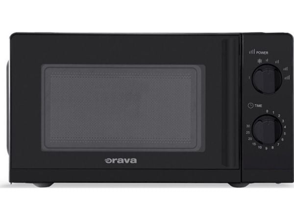 Mikroaaltouuni Orava Orava mikroaaltouuni, 700 W, 20 l, 6 mikroaaltotehotasoa, musta
