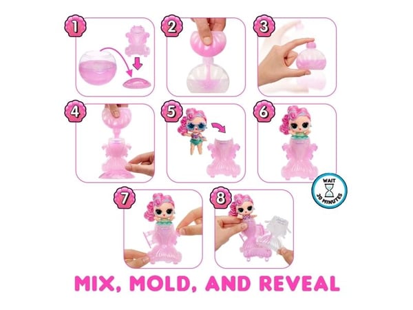 L.O.L. Surprise! Mermaids! Tots - Make Your Own Color Change Tails, Pieni nukke, Naaras, 4 vuosi/vuosia, Poika/tyttö, Monivärinen
