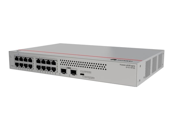 Huawei eKitEngine S110 Series S110-16T2S - Switch - ikke-styrt - 16 x 10/100/1000 + 2 x Gigabit SFP (opplink) - stasjonær, veggmonterbar