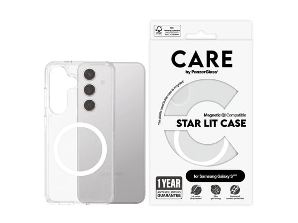 CARE by PanzerGlass Urban Combat - Baksidedeksel for mobiltelefon - termoplast-polyuretan (TPU), polykarbonat - hvit, stjernebelyst - for Samsung G...