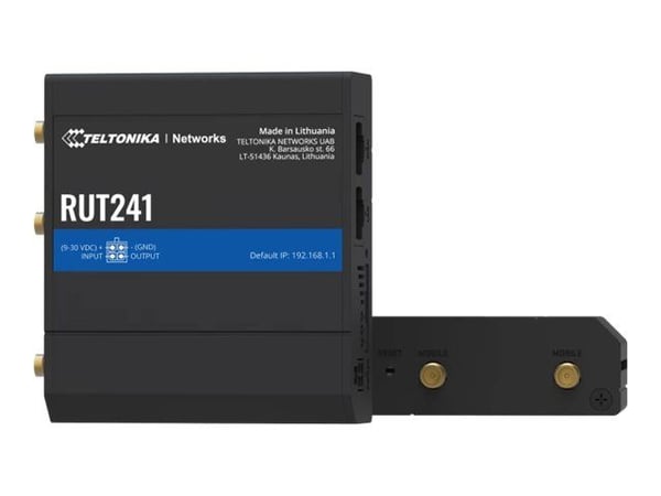 Teltonika RUT241 - Trådlös router - WWAN 2,4 GHz - 2G, 3G, 4G - DIN-skenmonterbar Teltonika RUT241 - Trådlös router - WWAN 2,4 GHz - 2G, 3G, 4G - DIN-skenmonterbar