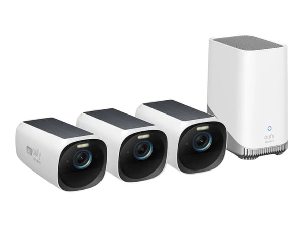 eufyCam S330 (eufyCam 3) - Videodeserver + kamera(er) - trådløs (Wi-Fi) - 3 kamera(er) - CMOS - hvit, svart