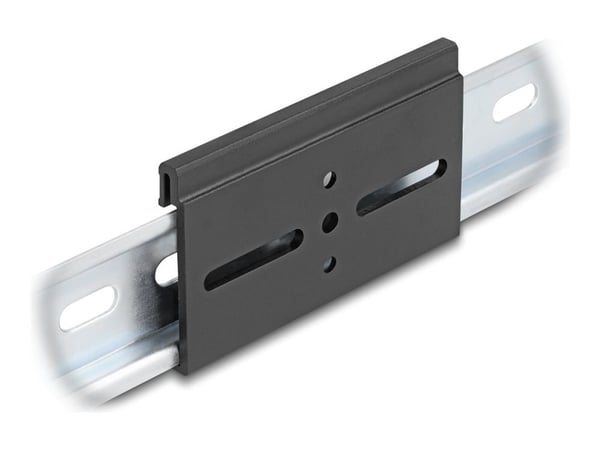 Delockin alumiininen kiinnitysklipsi hattukiskolle 80,0 x 47,8 mm musta