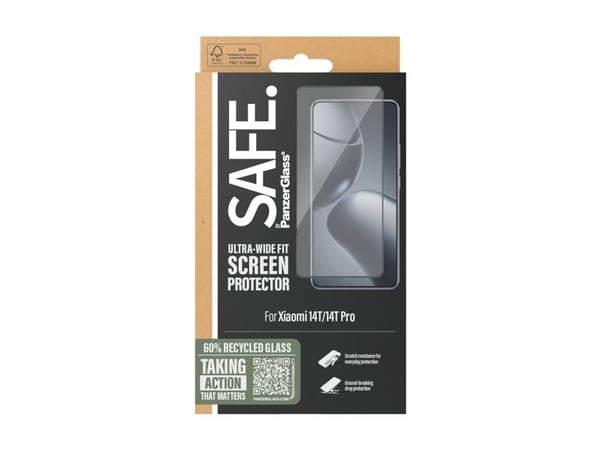 PanzerGlass SAFE. by ® Screen Protector Xiaomi 14T | 14T Pro | Ultra-Wide Fit, Xiaomi, Xiaomi - 14T 5G, Xiaomi - 14T Pro 5G, Asennus kuivana, Naarm...