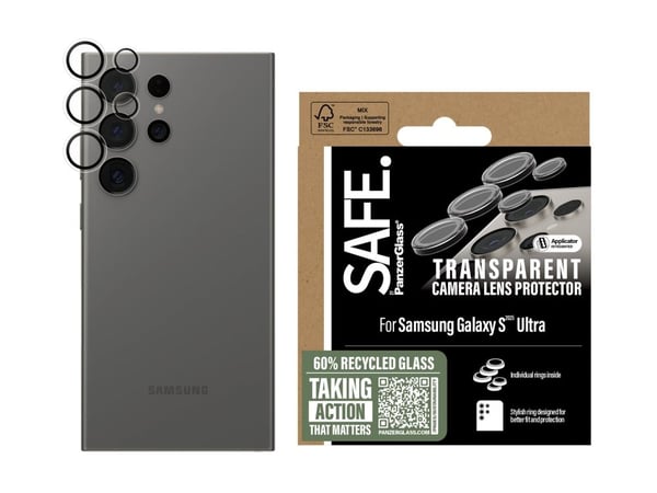 PanzerGlass SAFE. by ® Kameralinsebeskytter Gjennomsiktig Samsung Galaxy S 2025 Ultra