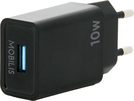 Mobilis - Strømadapter - rask - 10.5 watt - QC (USB) - svart - Europa