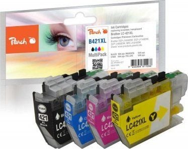 Peach PI500-377, høy (XL) kapasitet, 15 ml, 10 ml, 4 stk, Multipack