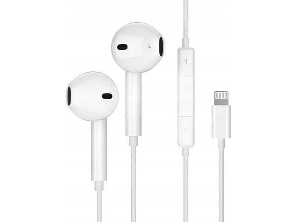 JELLICO kablede in-ear-hodetelefoner EP2A Lightning med mikrofon 1,2 m hvit