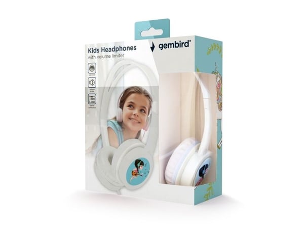 Gembird MHP-JR-W, Koblet med ledninger (ikke trådløs), Musikk, 520 g, Hodetelefoner, Hvit