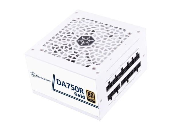 SilverStone DA750R Gold - Strømforsyning (intern) - fully modular, PCIe 5.0 - ATX12V 3.1 - 80 PLUS Gold - AC 90-264 V - 750 watt - aktiv PFC - hvit