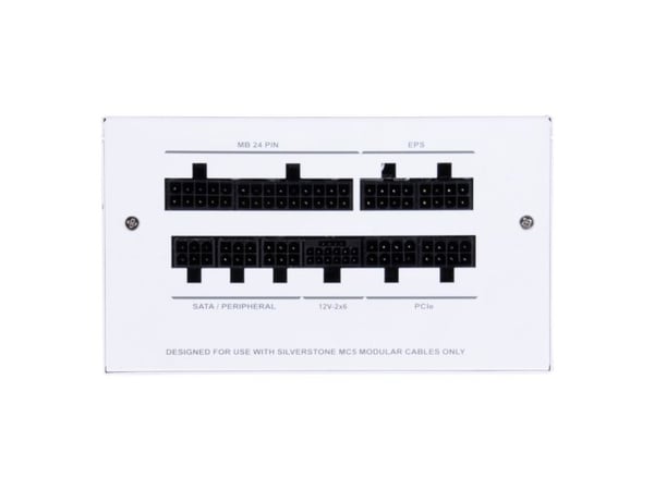 SilverStone DA750R Gold - Strømforsyning (intern) - fully modular, PCIe 5.0 - ATX12V 3.1 - 80 PLUS Gold - AC 90-264 V - 750 watt - aktiv PFC - hvit