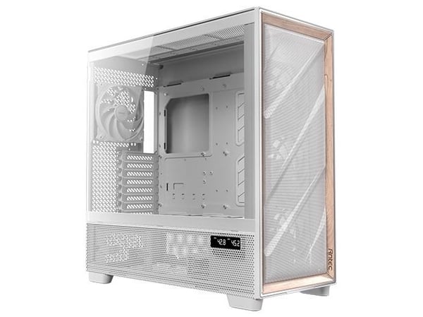 Antec Flux Pro - FT - utökad ATX - genomskinlig sidopanel (härdat glas) - ingen strömförsörjning (ATX) - vit - USB/ljud