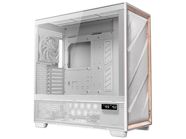 Antec Flux Pro - FT - utökad ATX - genomskinlig sidopanel (härdat glas) - ingen strömförsörjning (ATX) - vit - USB/ljud